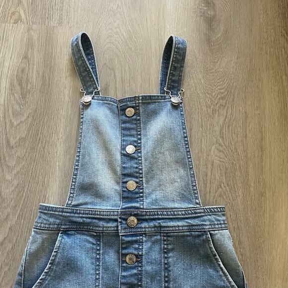 Celebrity Pink Overall Denim Dress Girls M Blue Light Wash Adjustable Button Up - Picture 14 of 14